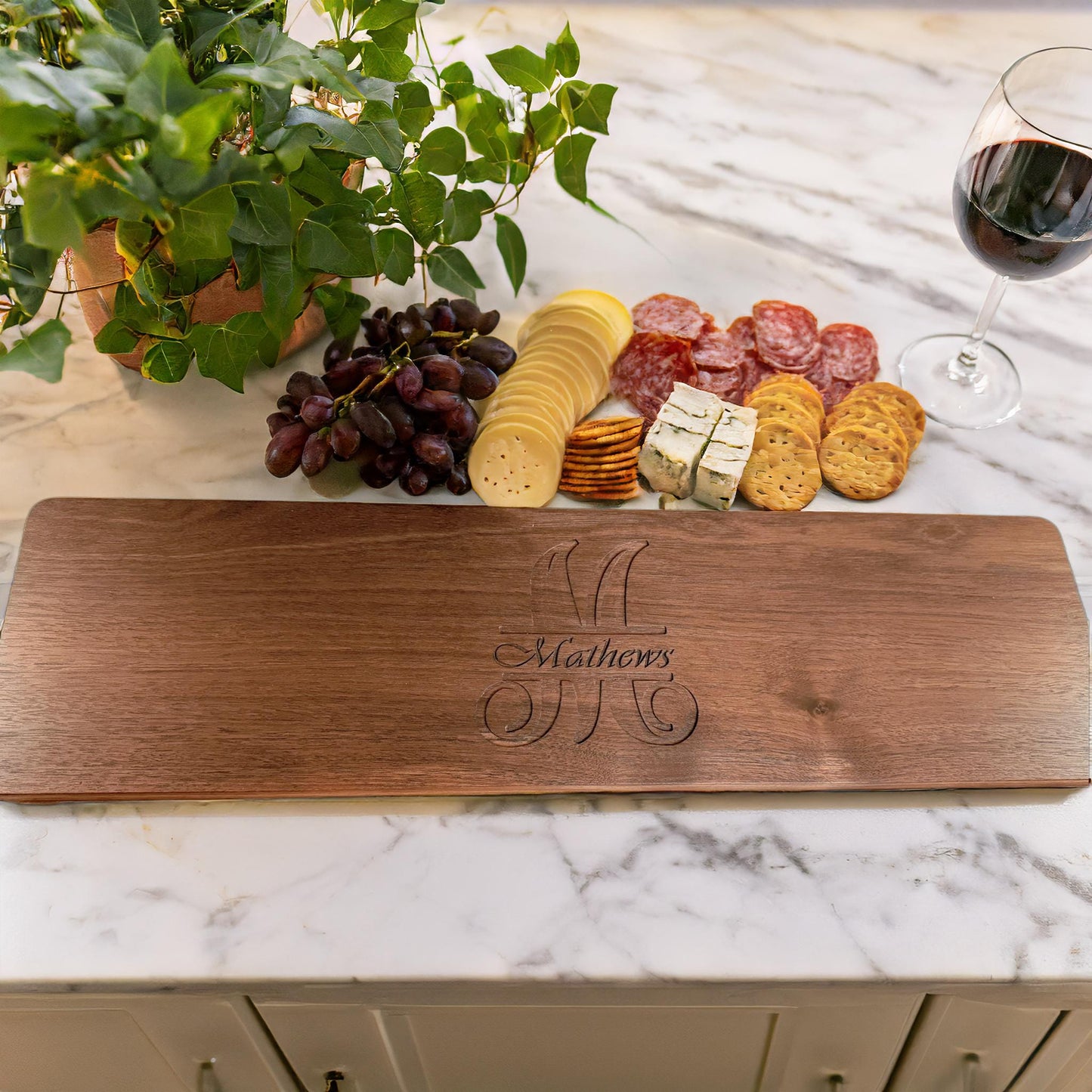Engraved Walnut Charcuterie Board: Housewarming, Bridesmaid, For Her, Personalized