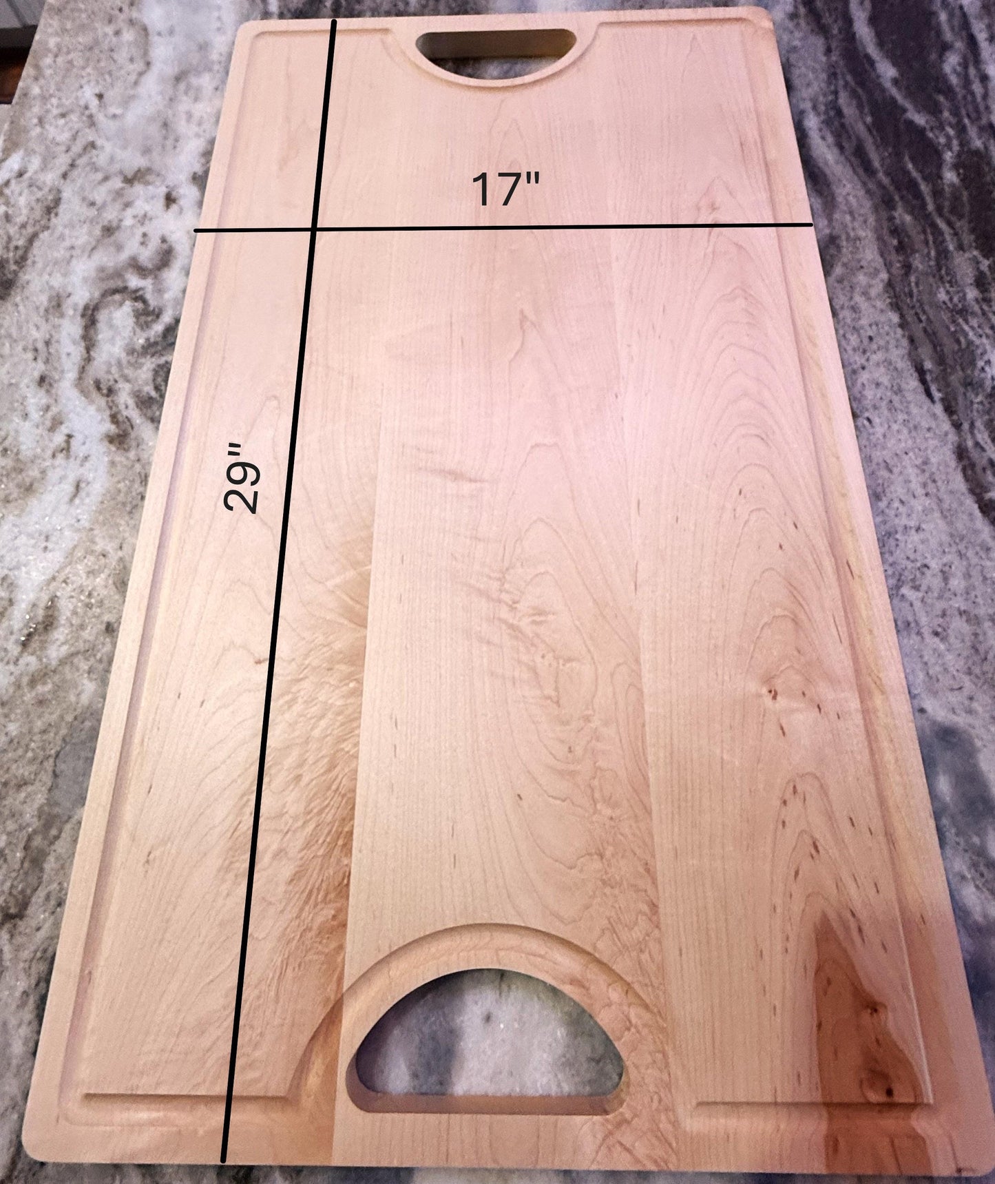 Hard Maple Charcuterie Board with Handle: Personalized Farmhouse Decor