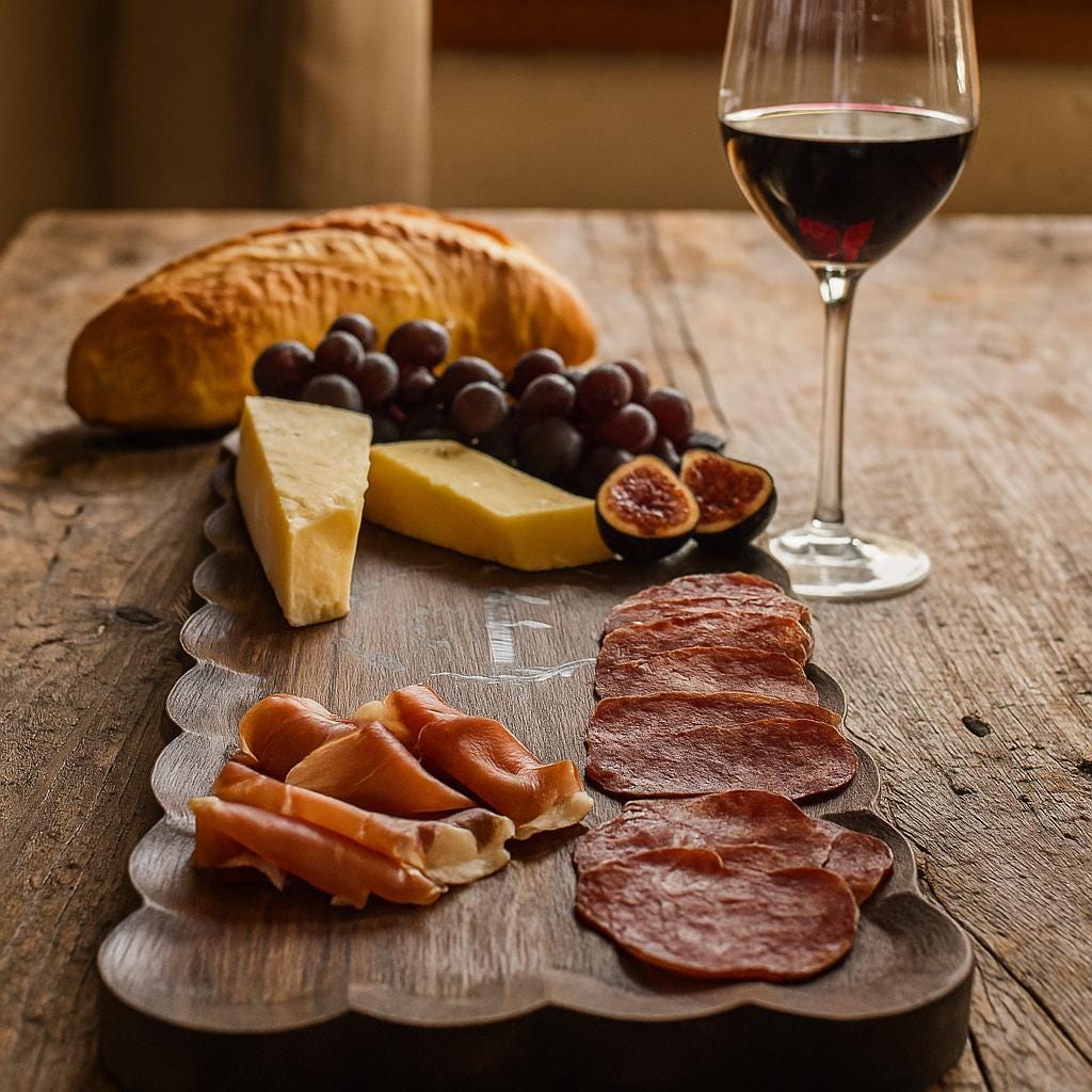 Personalized scalloped edge walnut charcuterie board | Engraved serving platter for weddings, housewarming