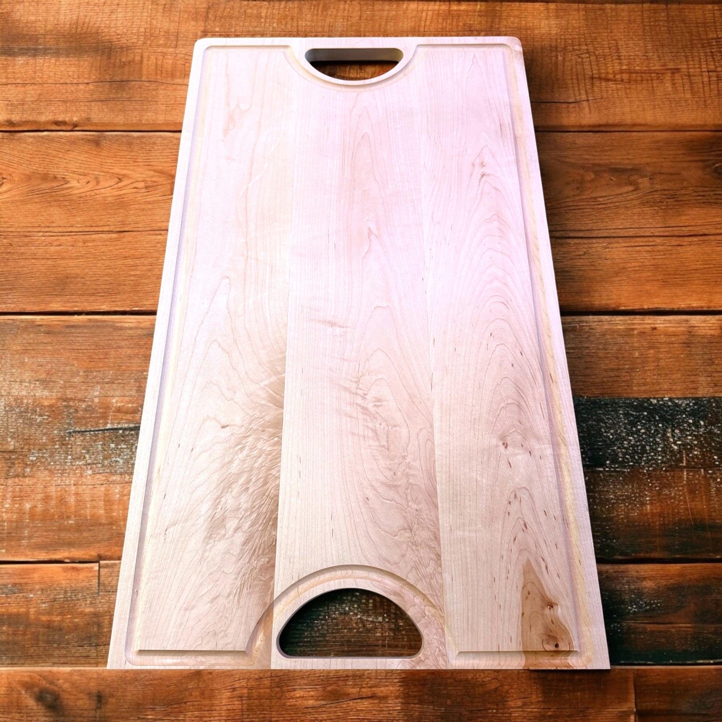 Hard Maple Charcuterie Board with Handle: Personalized Farmhouse Decor